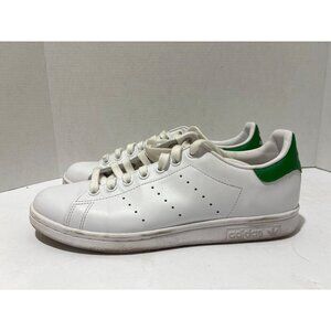adidas Womens Stan Smith Athletic Sneaker White & green Leather Size 8.5 M